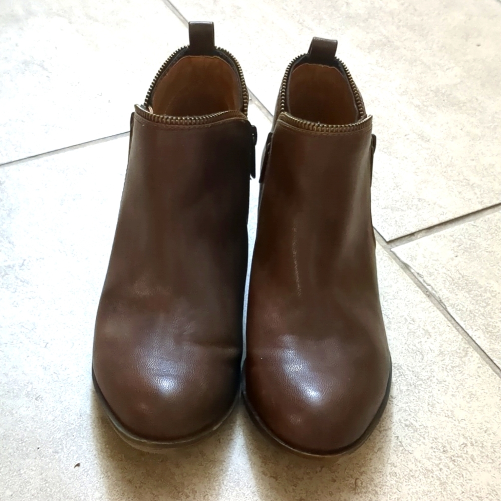 Faux Leather Ankle Boots